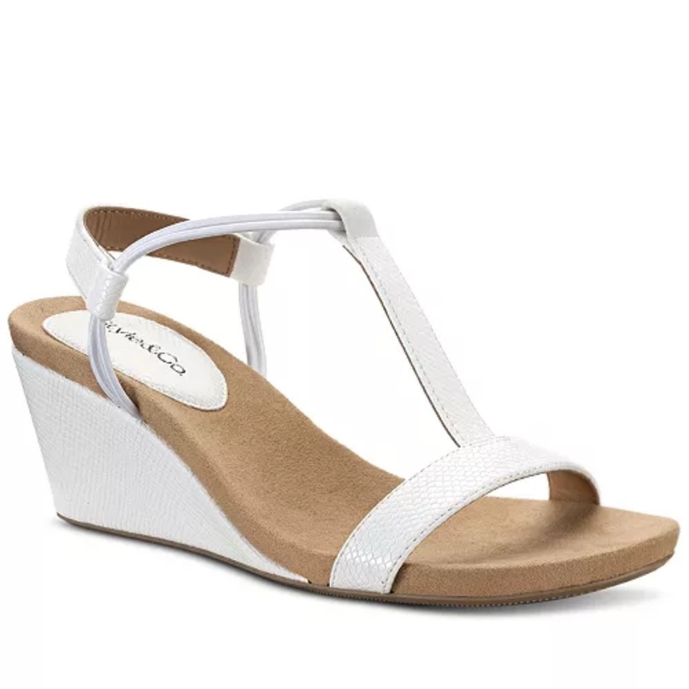 NWT Macy’s STYLE & CO MULAN T-STRAP WEDGE SANDAL ESPADRILLES Linen Nude SZ 12 - Picture 9 of 11